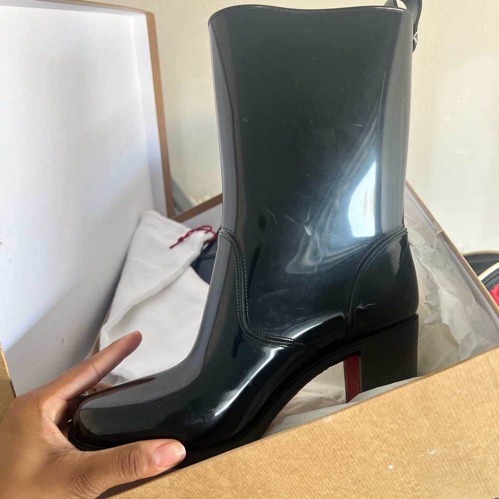 Red bottom Rain boots